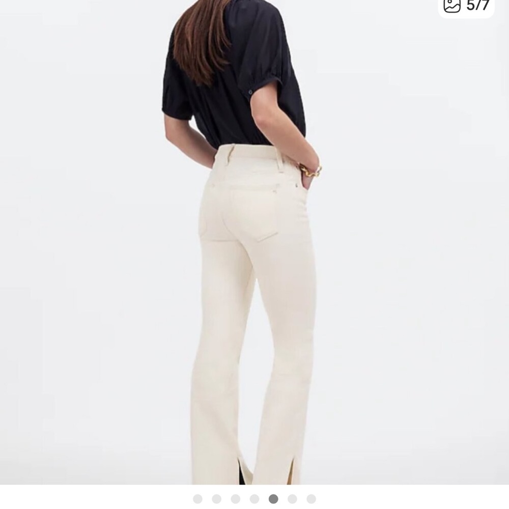 Madewell Kick Out Full-Length Jeans in Off-White/Cream